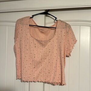 Pink Cropped Shirt